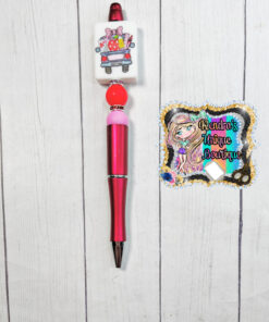 Teacher truck beaded pen