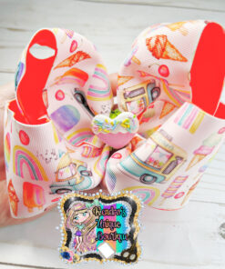 Ice cream truck hair bow