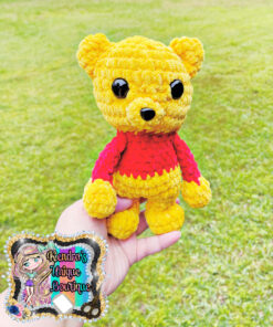Yellow teddy bear crochet plushie
